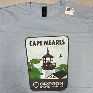Cape Meares Men’s Light Blue Short Sleeve Graphic Tee Size Large, Extra Large